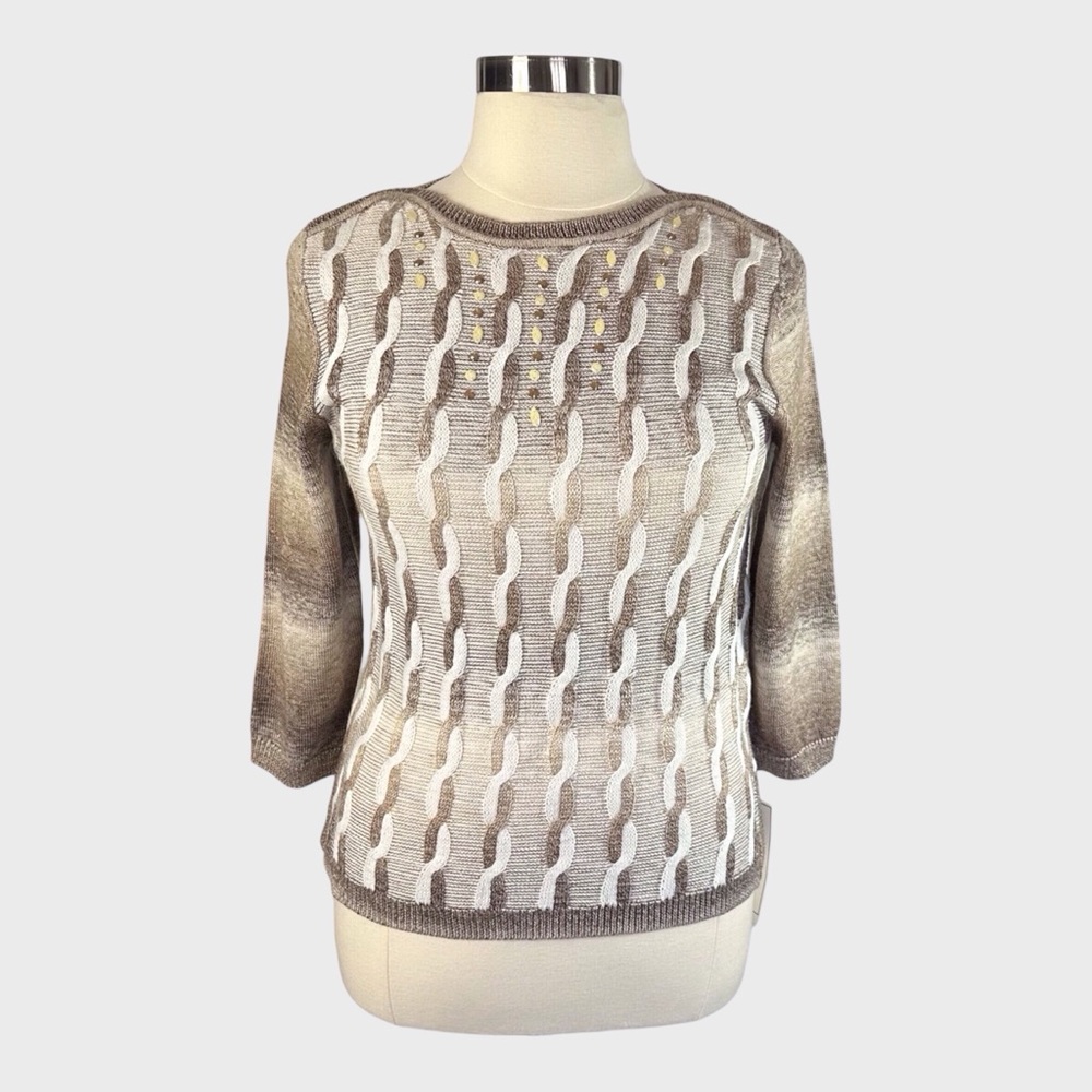 Alfred Dunner Petite Textured‎ Knit Sweater